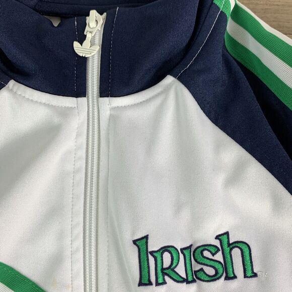 Adidas Mens Full Zip Jacket Size Medium Lightweight Fighting Irish Embroidered - Picture 9 of 11